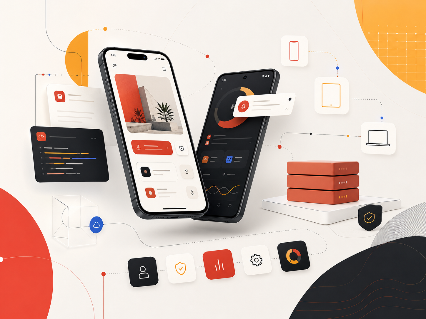 Connected mobile app ecosystem visual