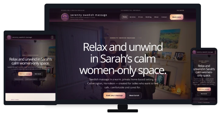 Serenity Swedish Massage website project